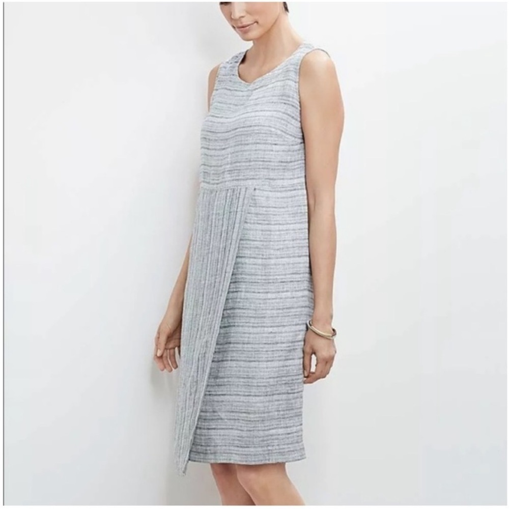 Pure Jill Linen Layer Sleeveless Knee Length Dress 1X Gray by J Jill